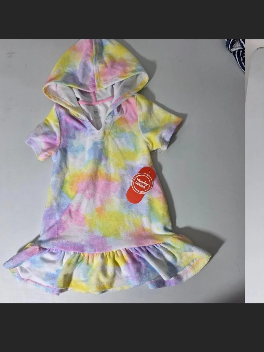 wonder nation Pastel Tie-Dye Hooded Cover-up Dress - Pink, Blue, Purple, Yellow